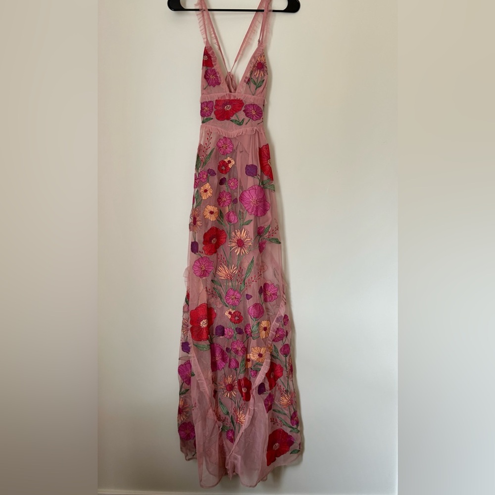 For Love & Lemons Kaylee Maxi Dress Pink